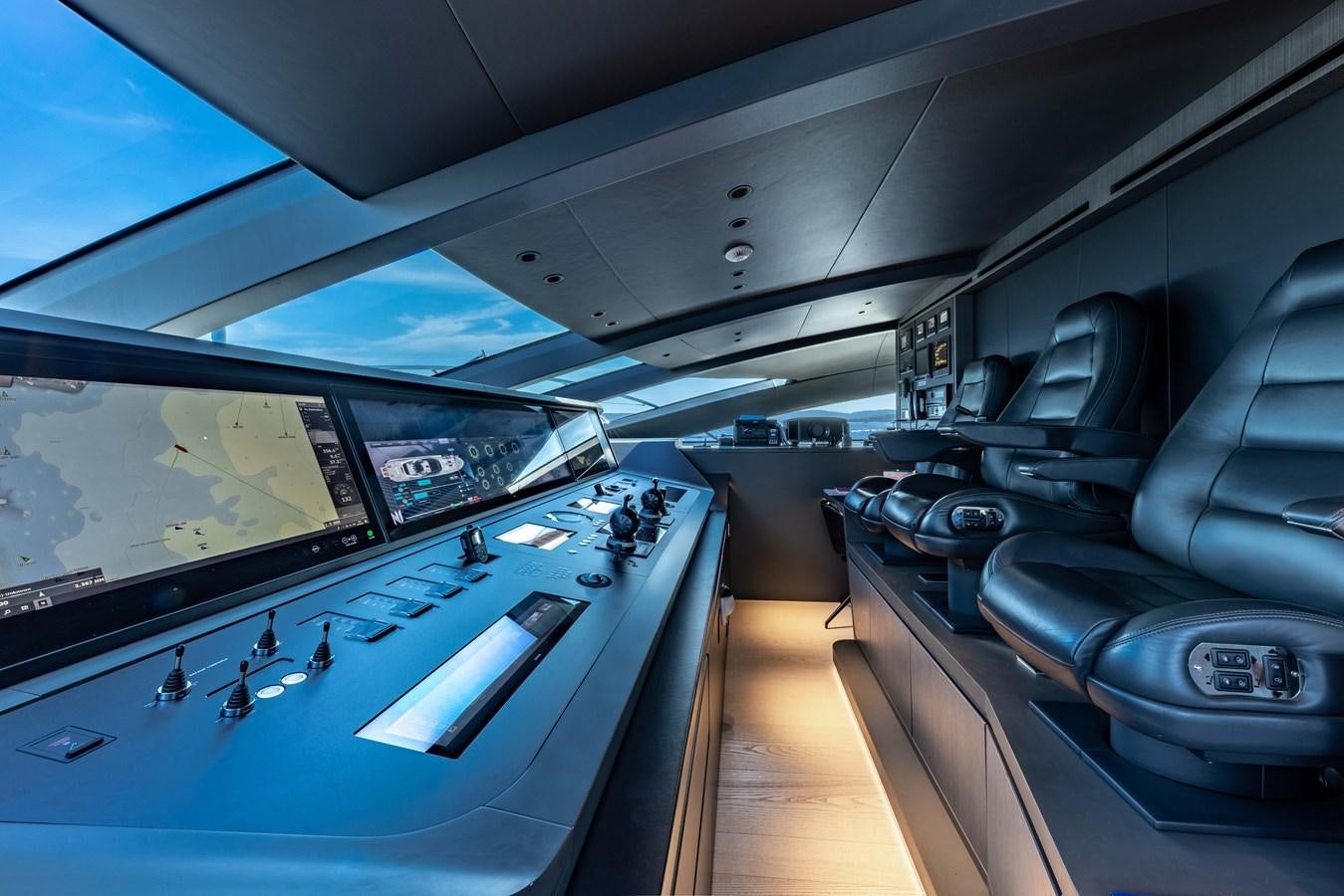 inside of a car aboard N1 Yacht for Sale
