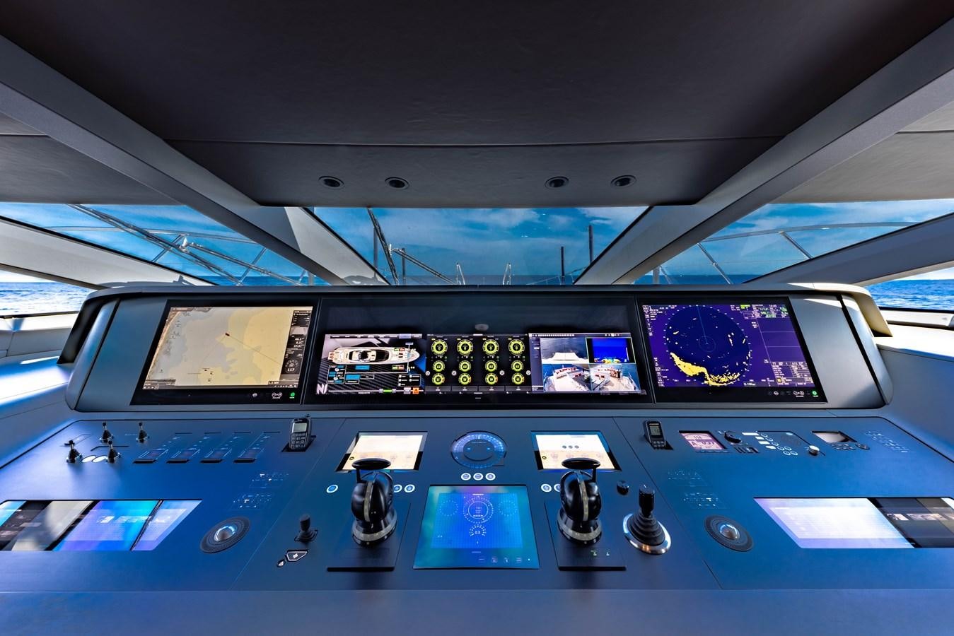 the inside of a cockpit aboard N1 Yacht for Sale