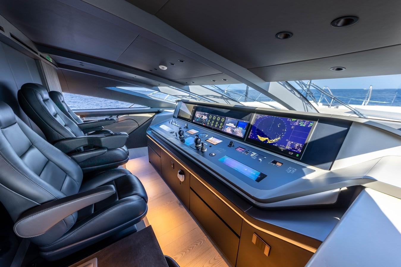 inside of a car aboard N1 Yacht for Sale