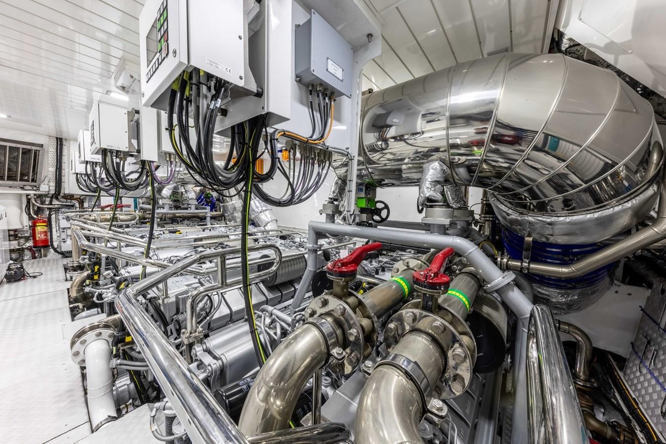 a large room with machinery aboard N1 Yacht for Sale