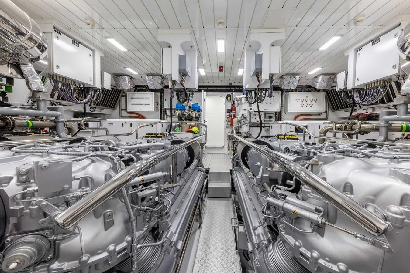 a room full of machinery aboard N1 Yacht for Sale