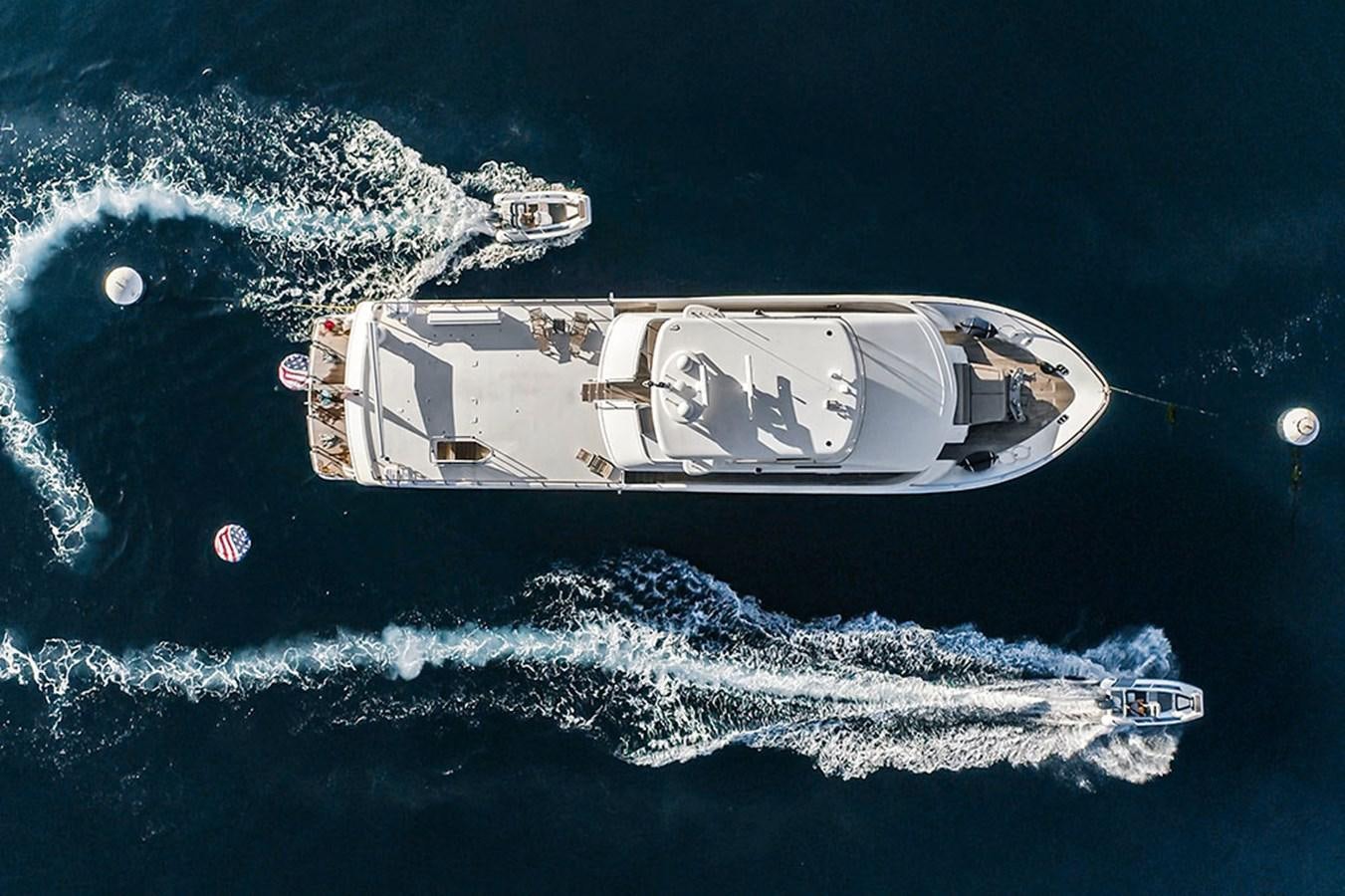 a space ship in the water aboard WICKED COOL Yacht for Sale