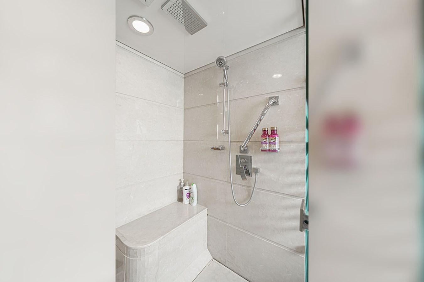 a shower unit in a bathroom aboard WICKED COOL Yacht for Sale