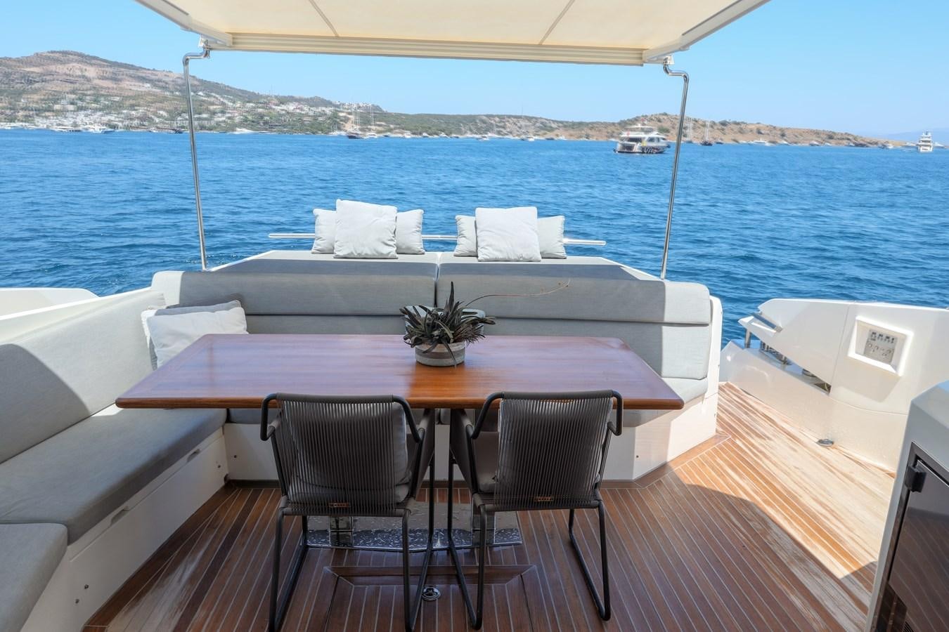 a table on a boat aboard MELITEA Yacht for Sale