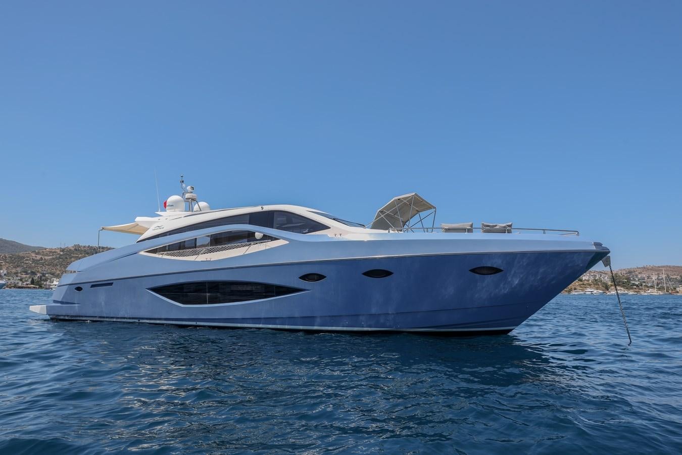 a white yacht on the water aboard MELITEA Yacht for Sale