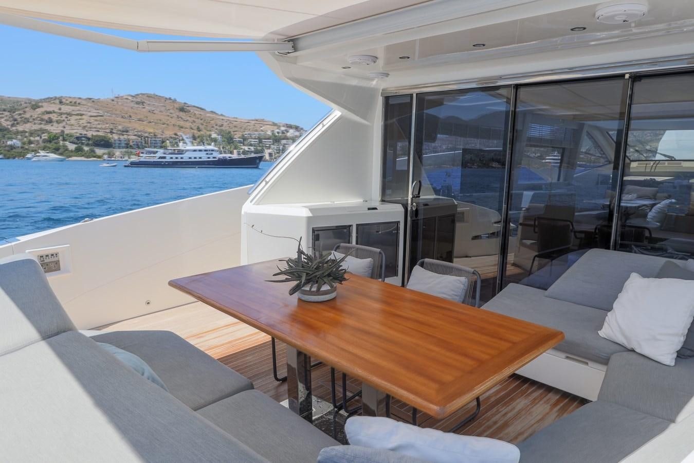 a table on a boat aboard MELITEA Yacht for Sale