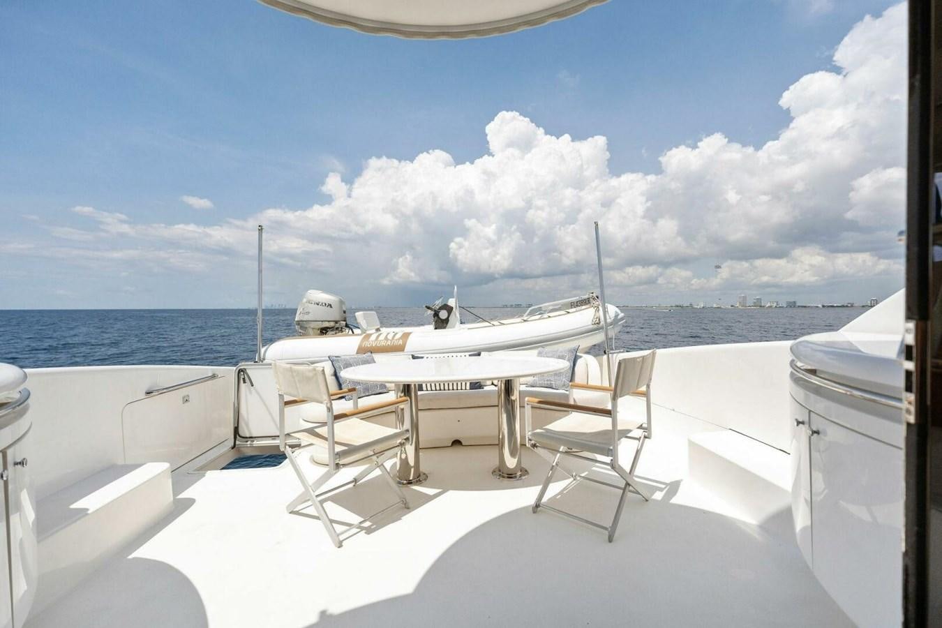 a boat on a deck aboard NORDLYS Yacht for Sale