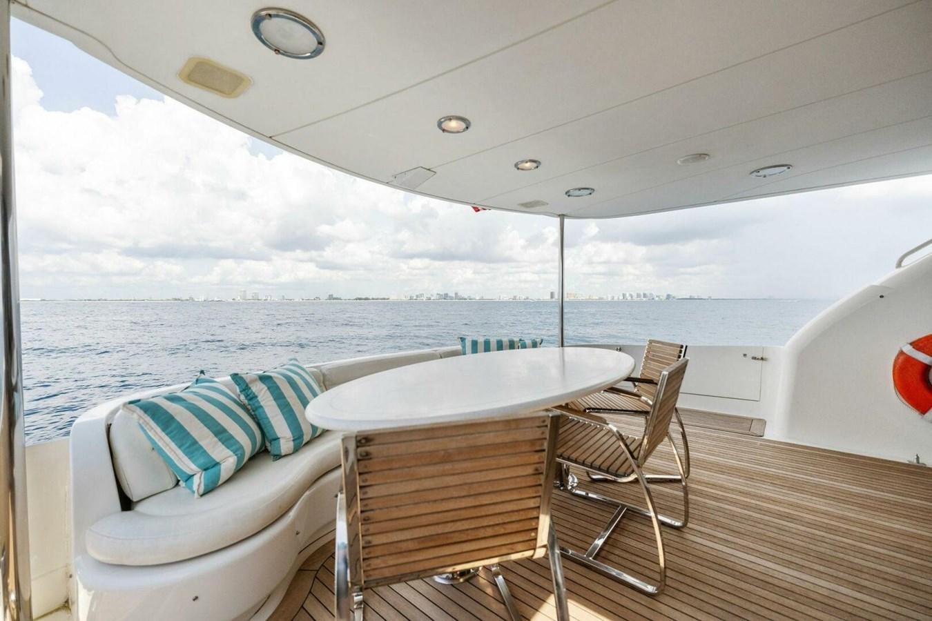 a table and chairs on a boat aboard NORDLYS Yacht for Sale