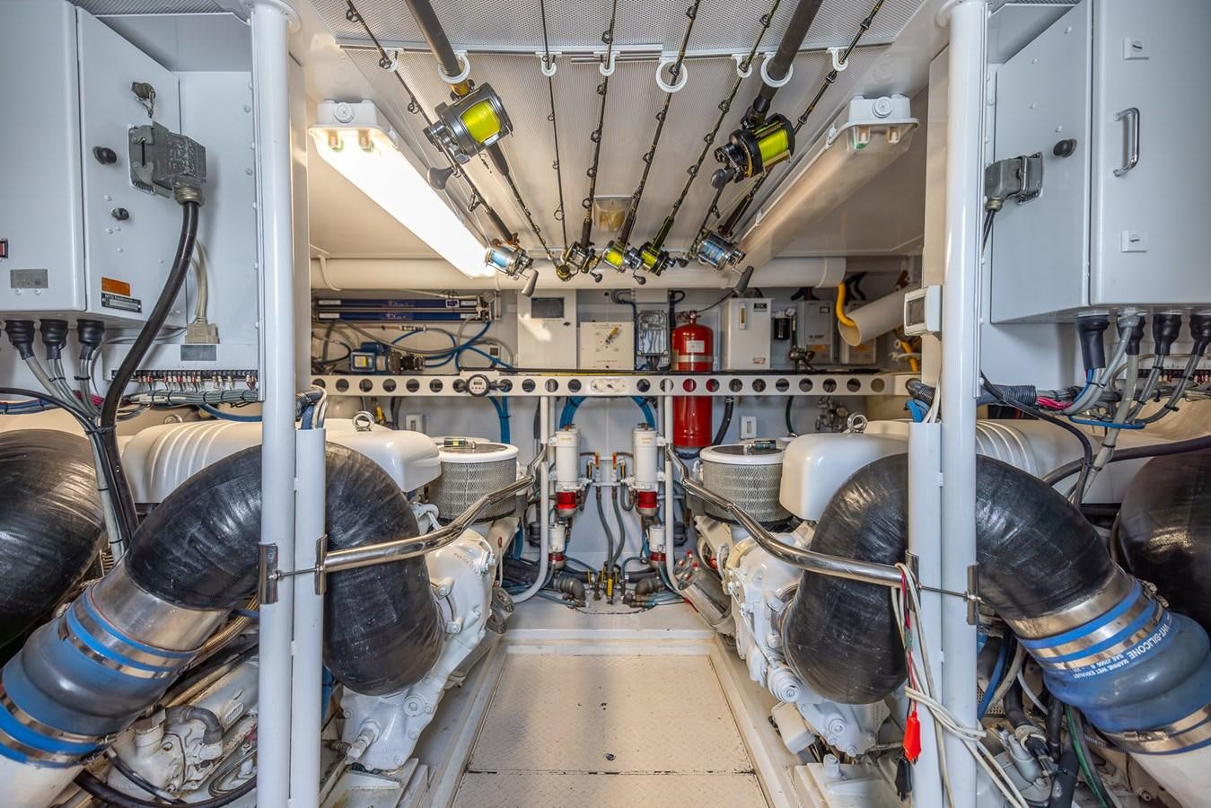 a room with large pipes aboard BOURBON LEGEND Yacht for Sale