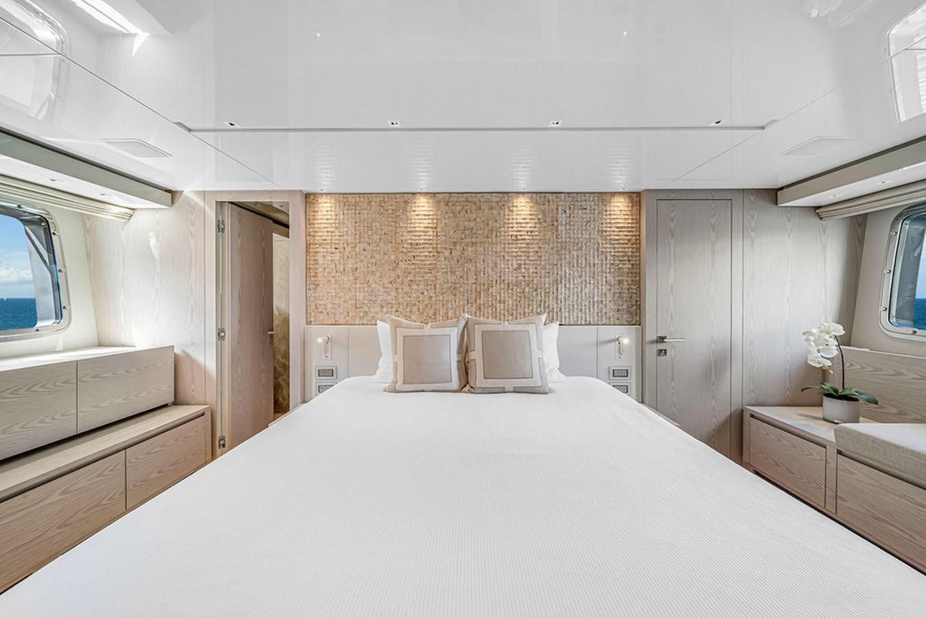 a bed in a room aboard SL86/728 Yacht for Sale