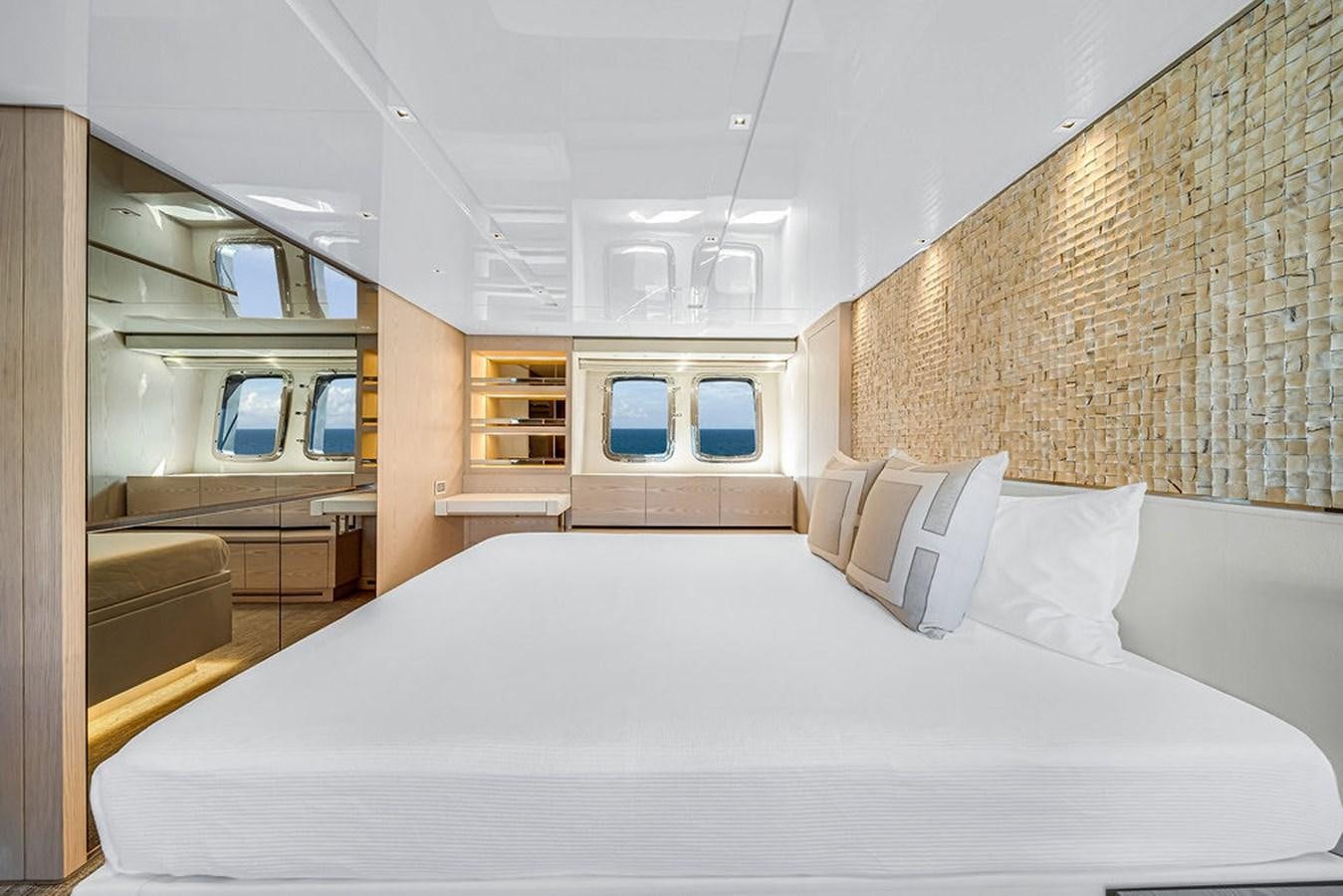 a bed in a room aboard SL86/728 Yacht for Sale
