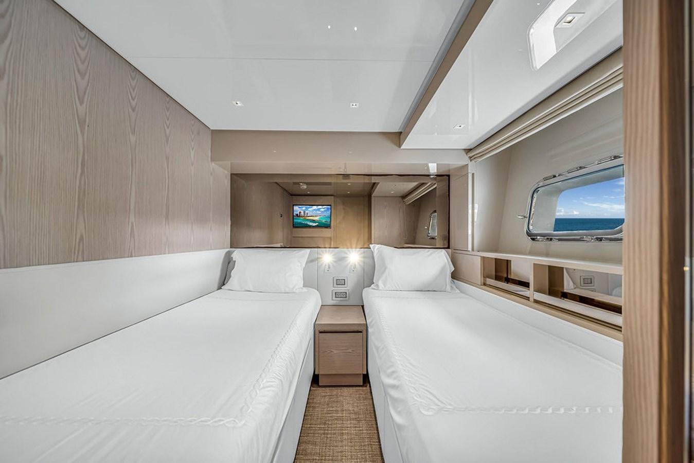 a room with two beds aboard SL86/728 Yacht for Sale
