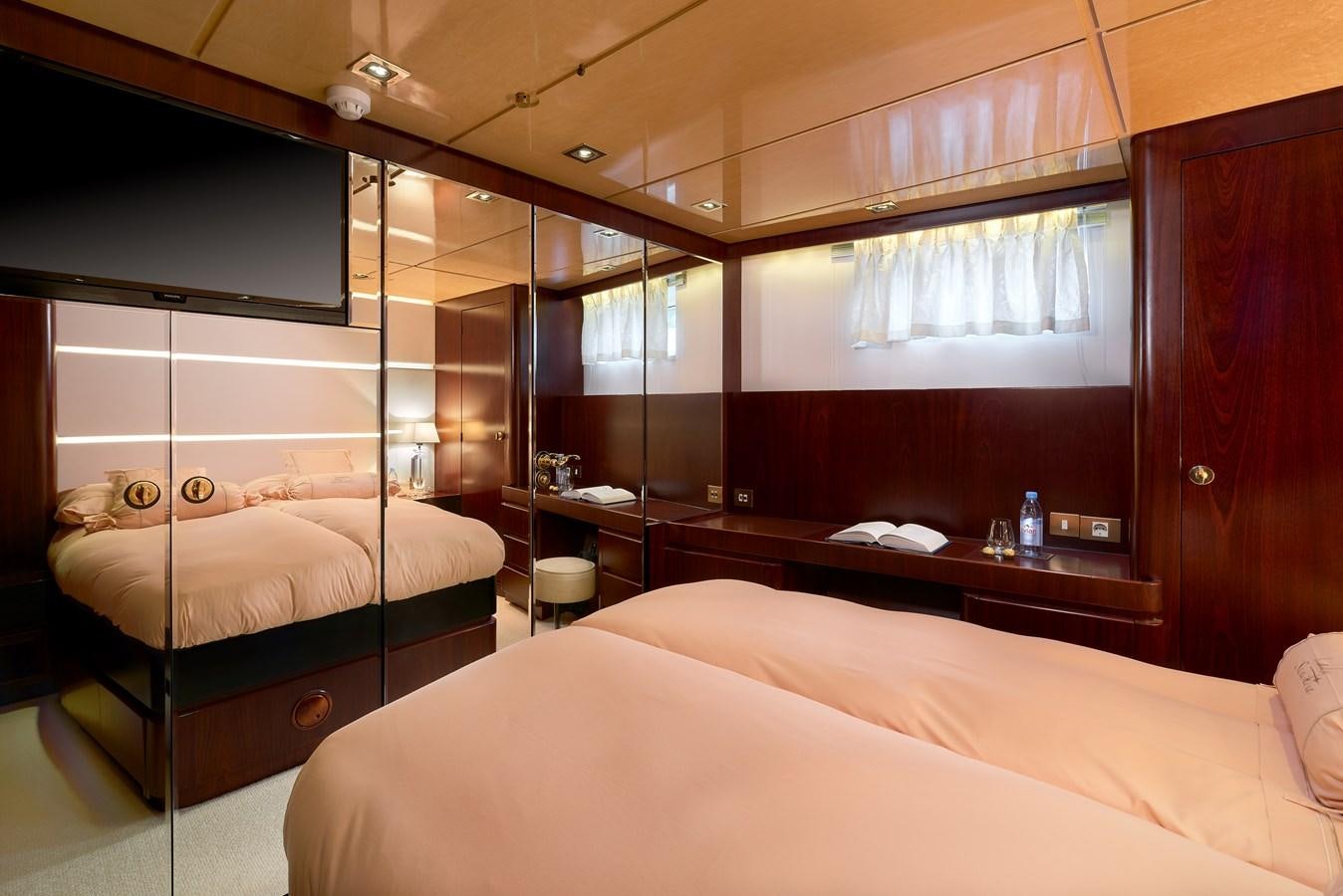 a room with two beds aboard LADY SUNSHINE Yacht for Sale