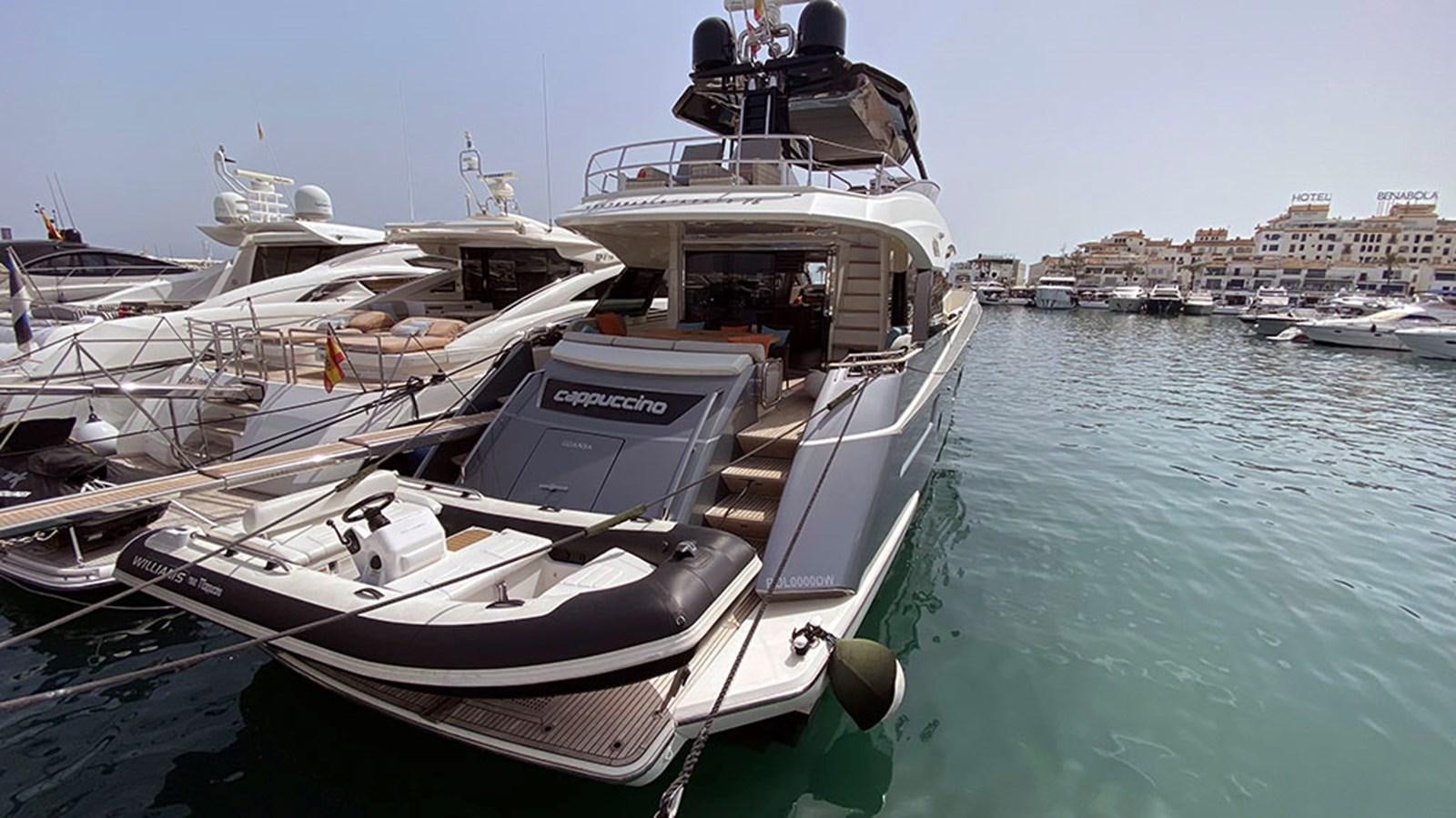 a boat is parked in the water aboard CAPPUCCINO Yacht for Sale