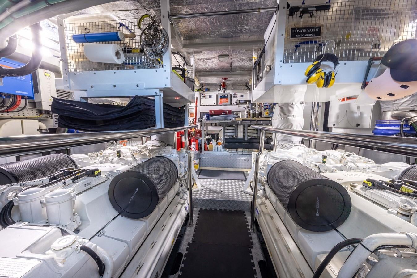a room with large machinery aboard MIRKA Yacht for Sale