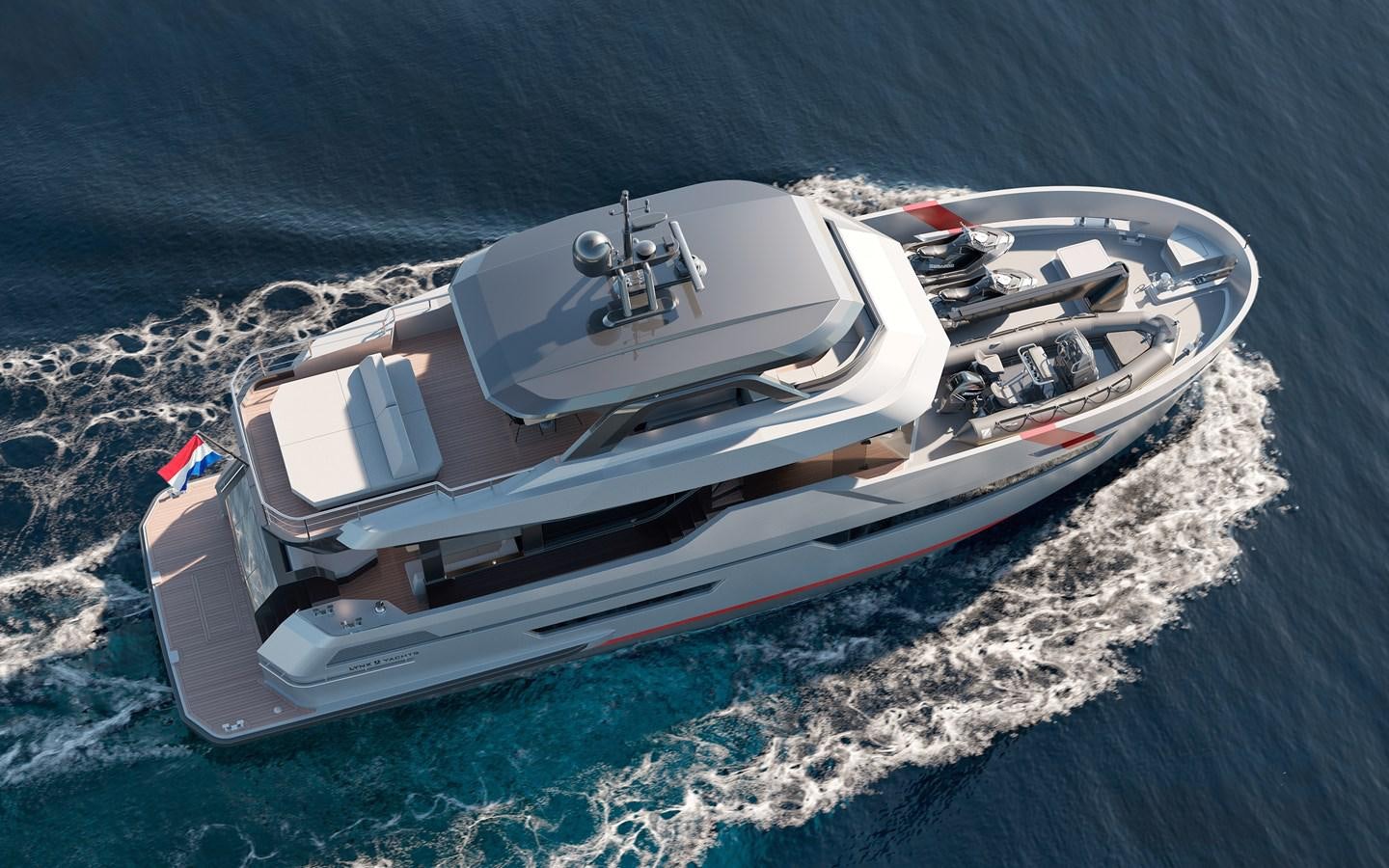 a high angle view of a boat aboard ADVENTURE 30 Yacht for Sale