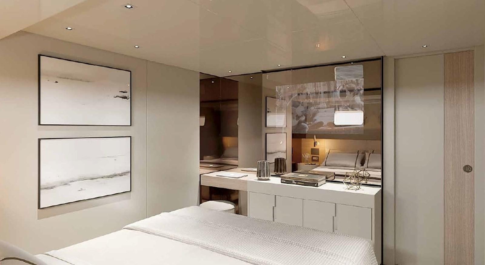 a room with a bed and a desk aboard SL90A/831 Yacht for Sale