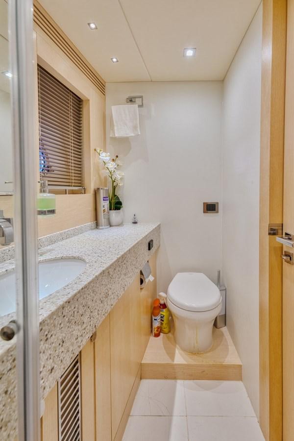 a bathroom with a marble counter top aboard MISS INGRID Yacht for Sale