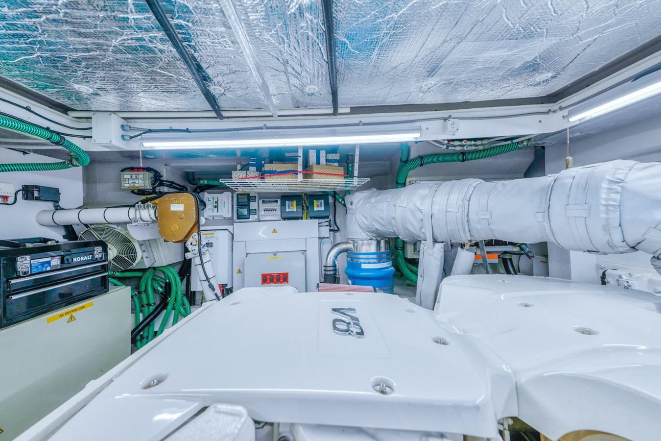a room with white pipes and tubes aboard MISS INGRID Yacht for Sale