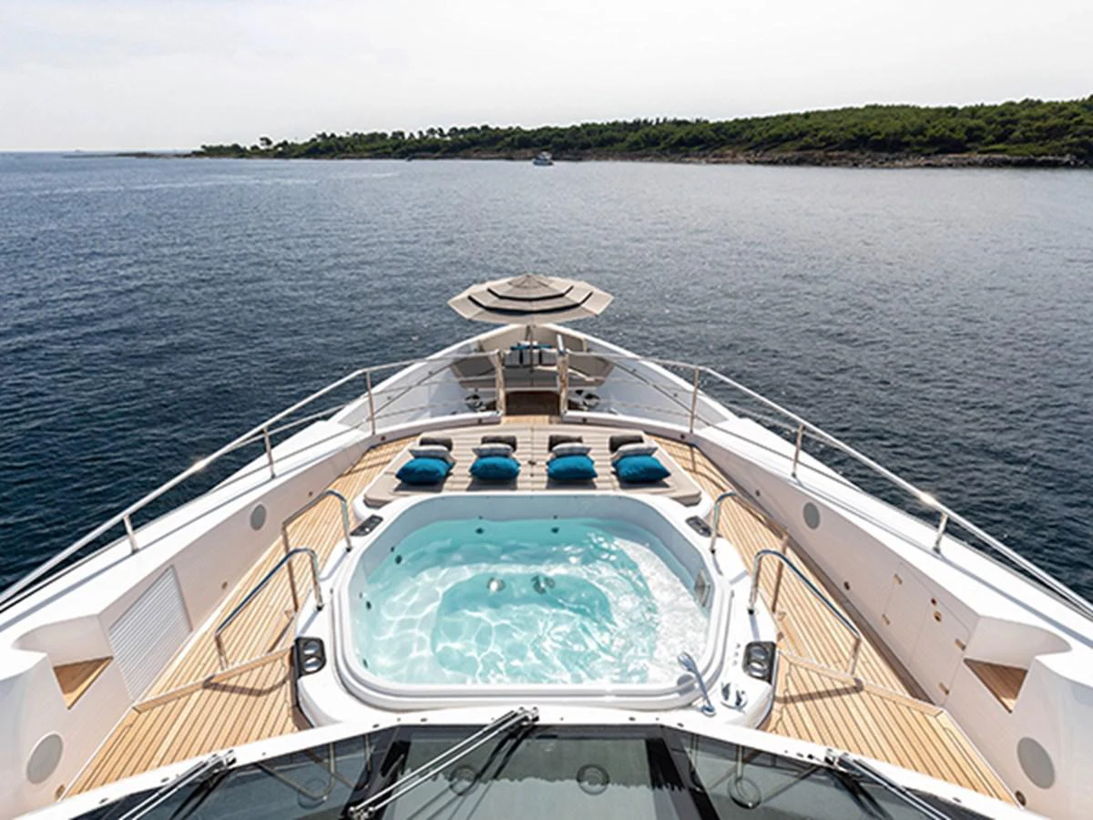 a boat on the water aboard ELYSIUM Yacht for Sale