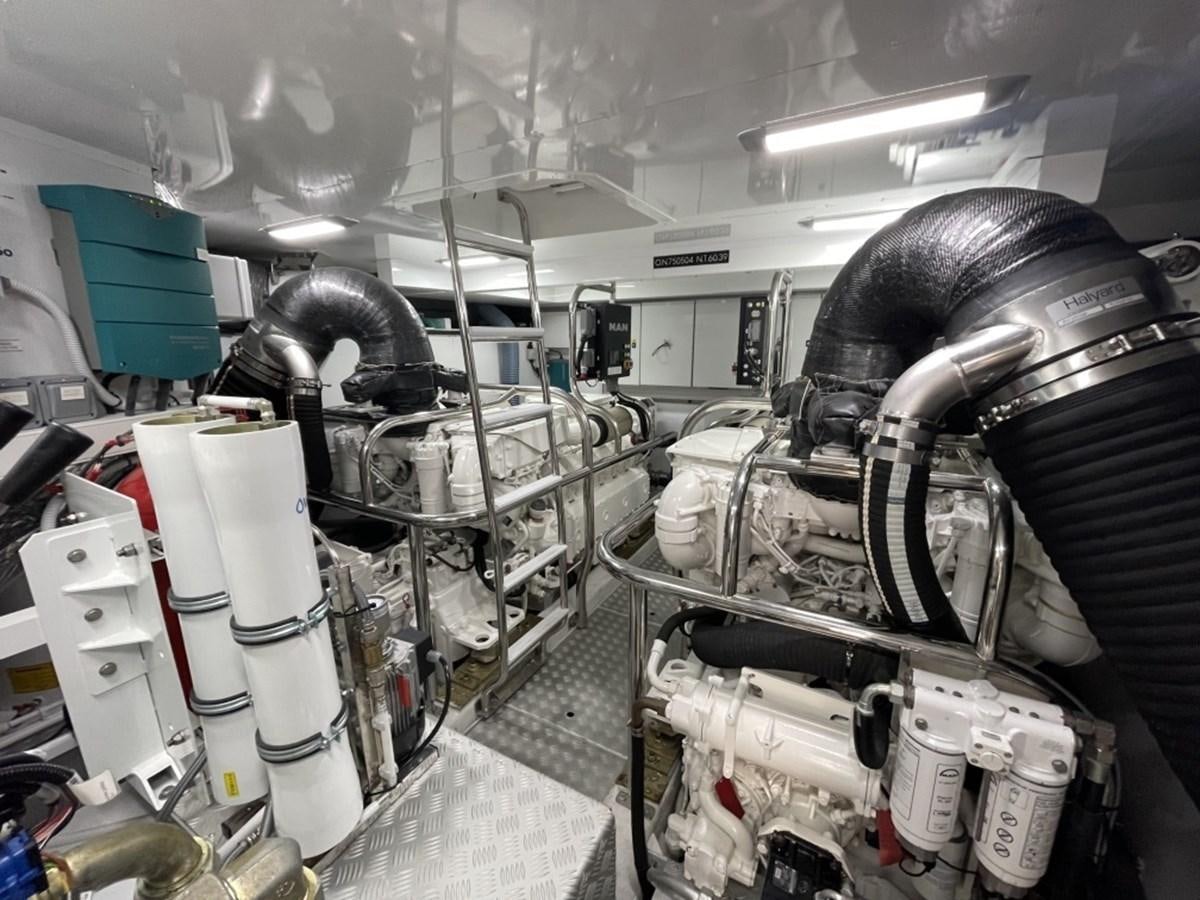 a large room with machinery aboard PRINCESS S78 Yacht for Sale