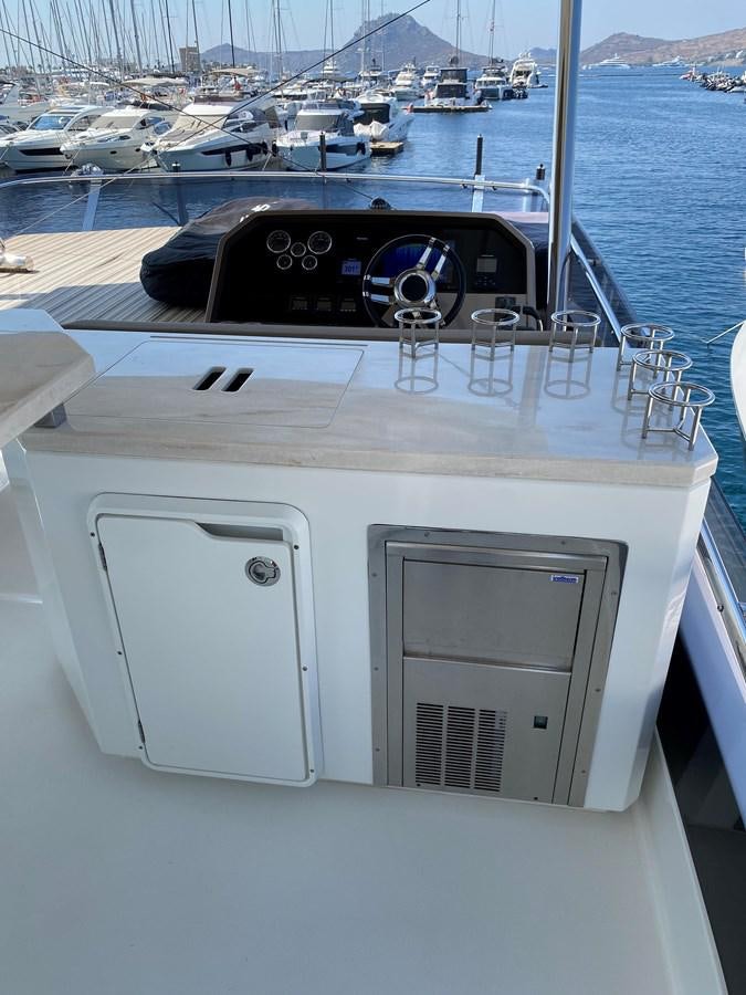 a white rectangular object with a black object on it aboard GALEON 640 Yacht for Sale
