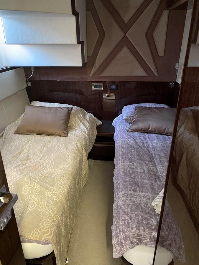 a bed with a canopy aboard GALEON 640 Yacht for Sale