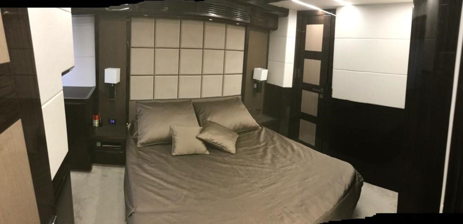 a bed with pillows aboard GALEON 640 Yacht for Sale