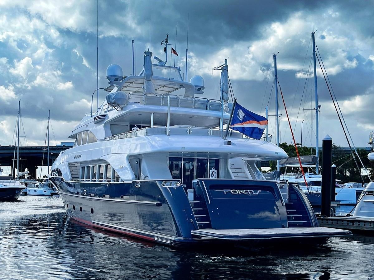 a boat in the water aboard FORTIS Yacht for Sale