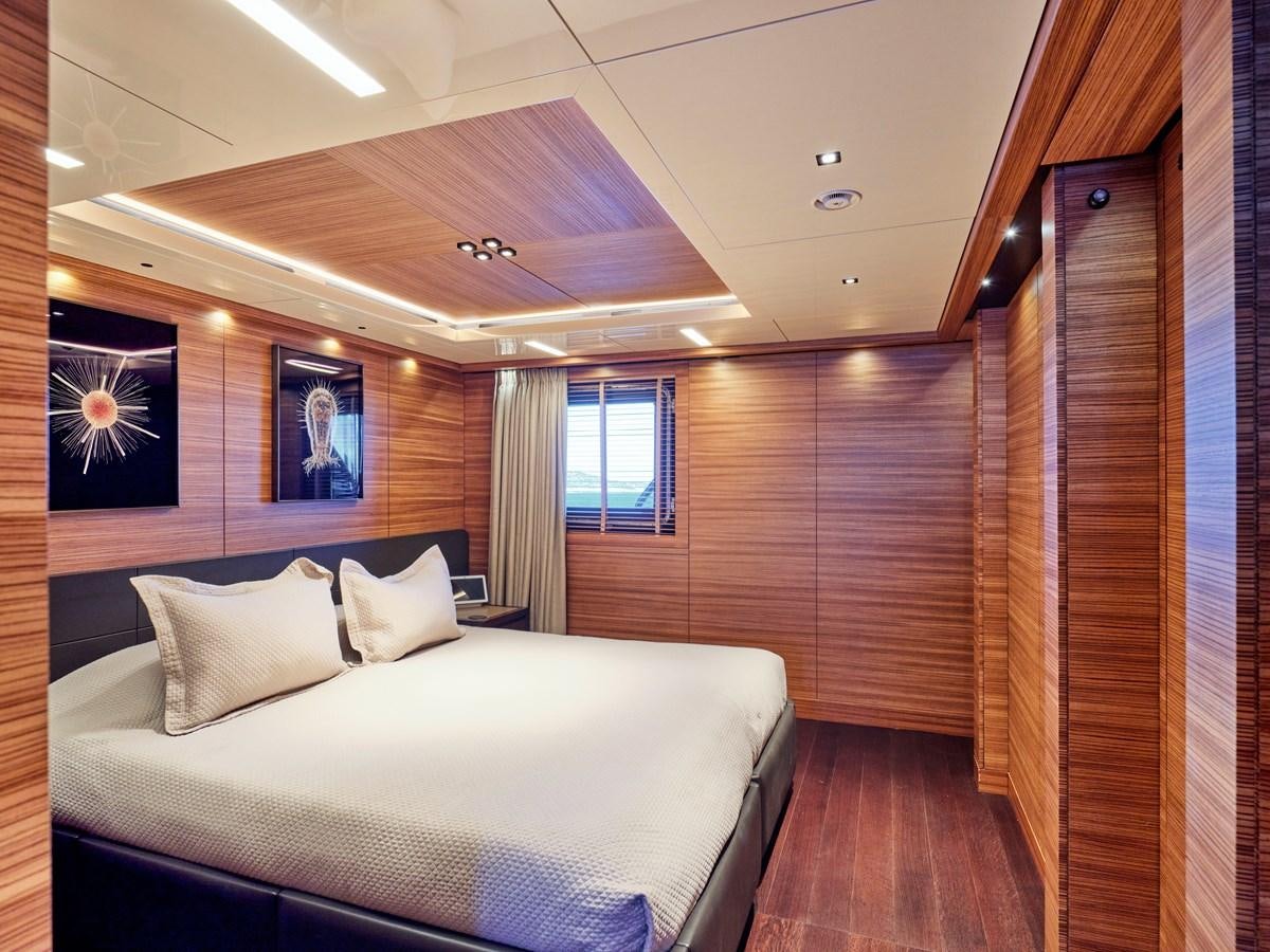 a bed in a room aboard MAGNA GRECIA Yacht for Sale