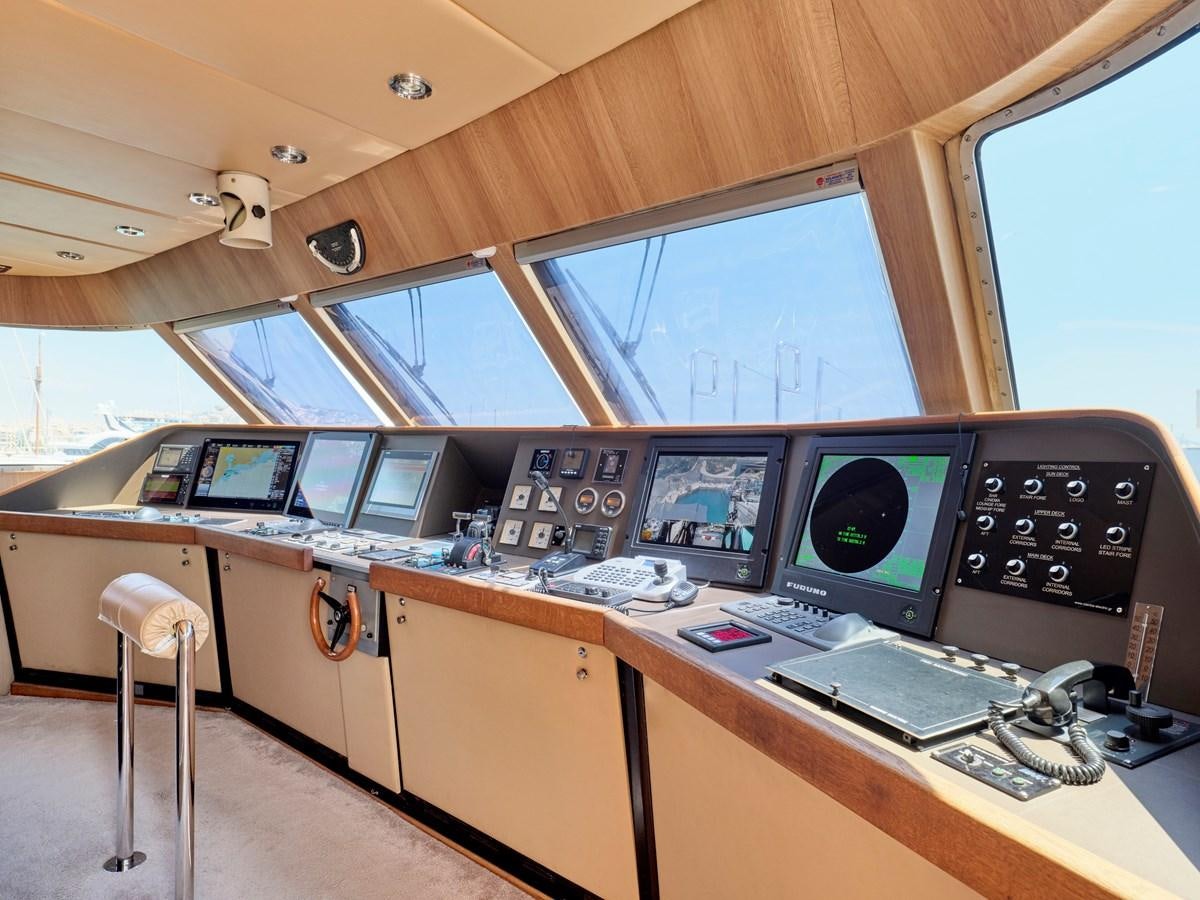 a room with computers and monitors aboard MAGNA GRECIA Yacht for Sale