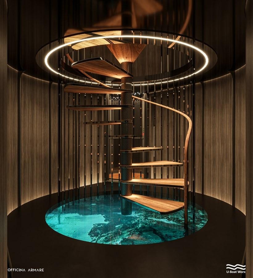 a large metal cylinder with a metal base aboard NAUTILUS Yacht for Sale