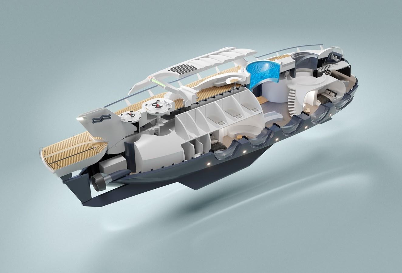 a model of a space ship aboard NAUTILUS Yacht for Sale