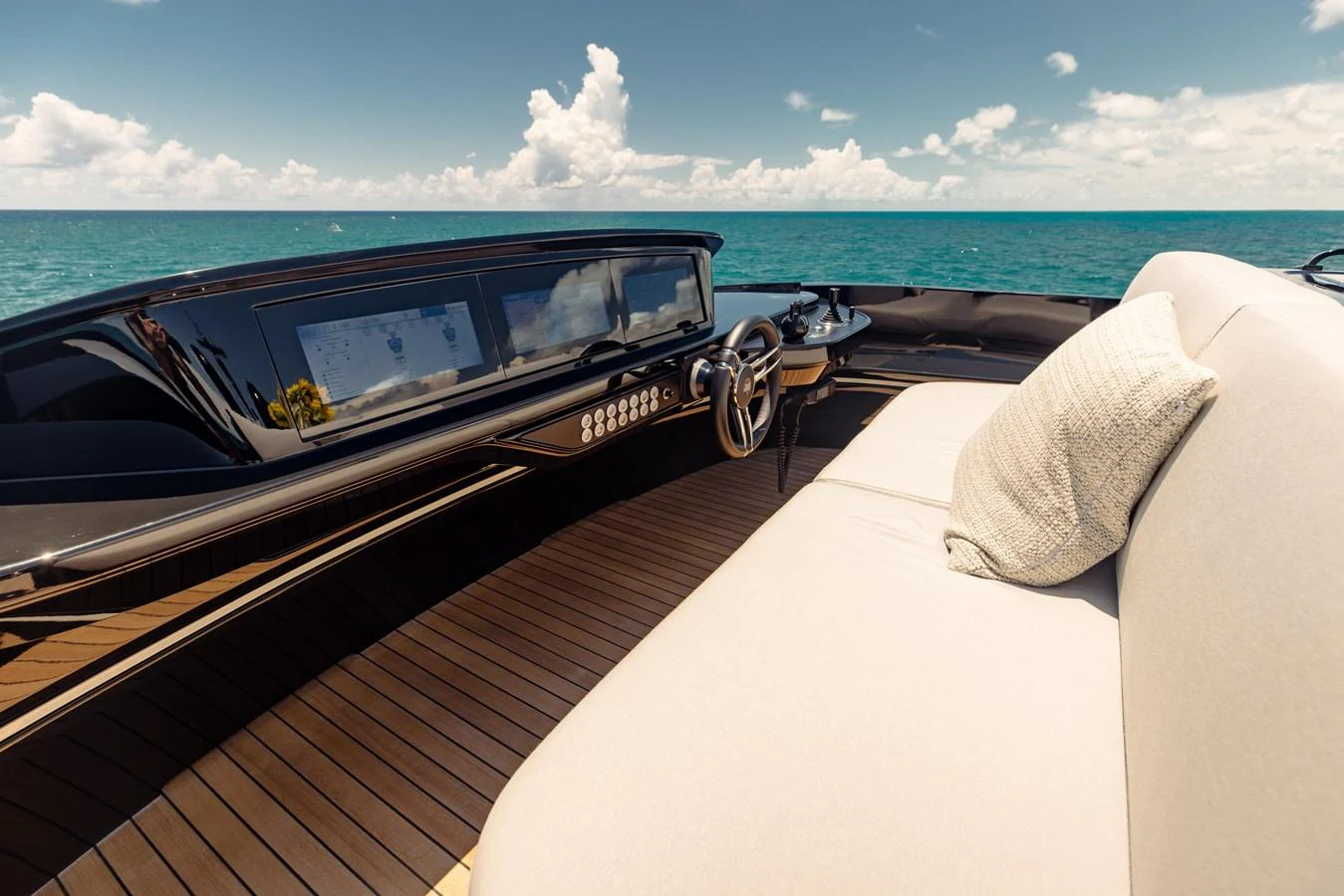 a car on a boat aboard OFFLINE Yacht for Sale