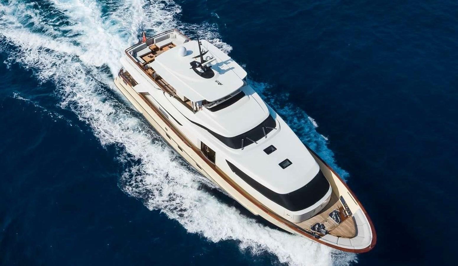 a high angle view of a ship aboard 2011 SANLORENZO SD92 FLYBRIDGE Yacht for Sale