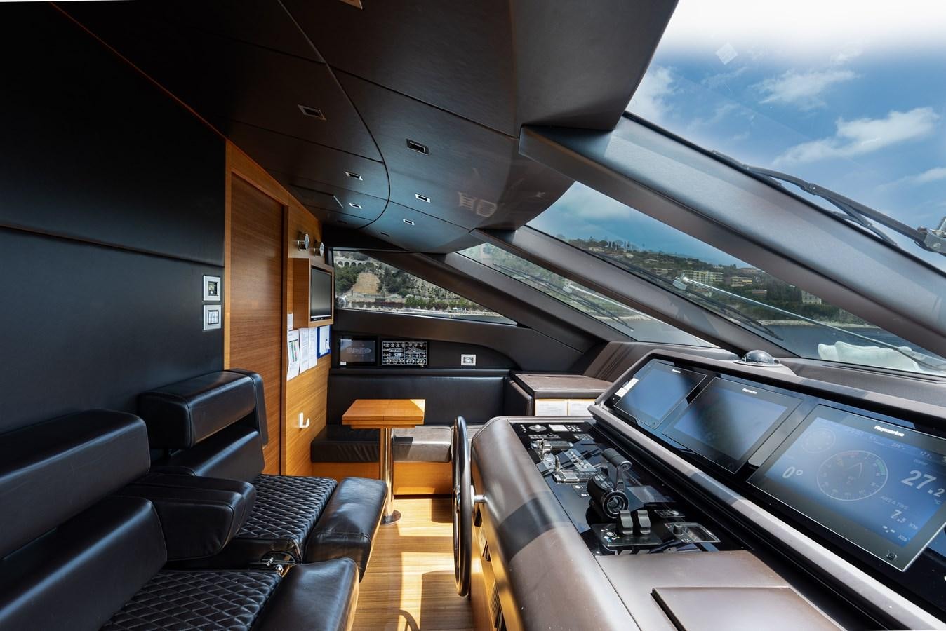 inside of a vehicle aboard THE GREAT ESCAPE Yacht for Sale