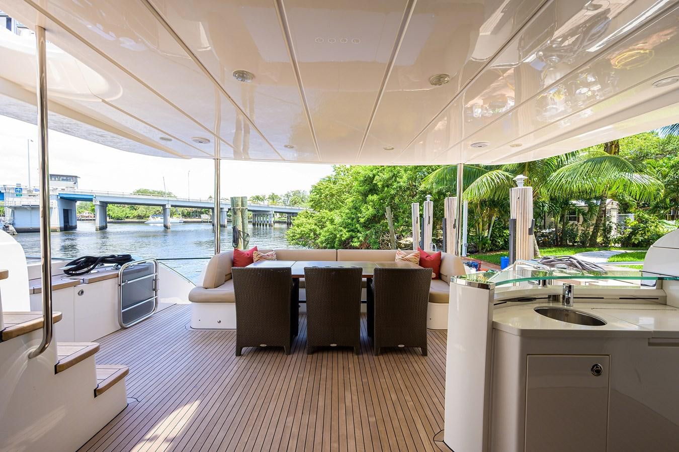a large open modern kitchen aboard FREUDIAN SLIP Yacht for Sale