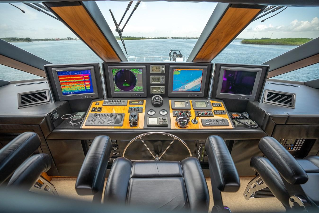 inside of a car aboard GATO BLANCO Yacht for Sale