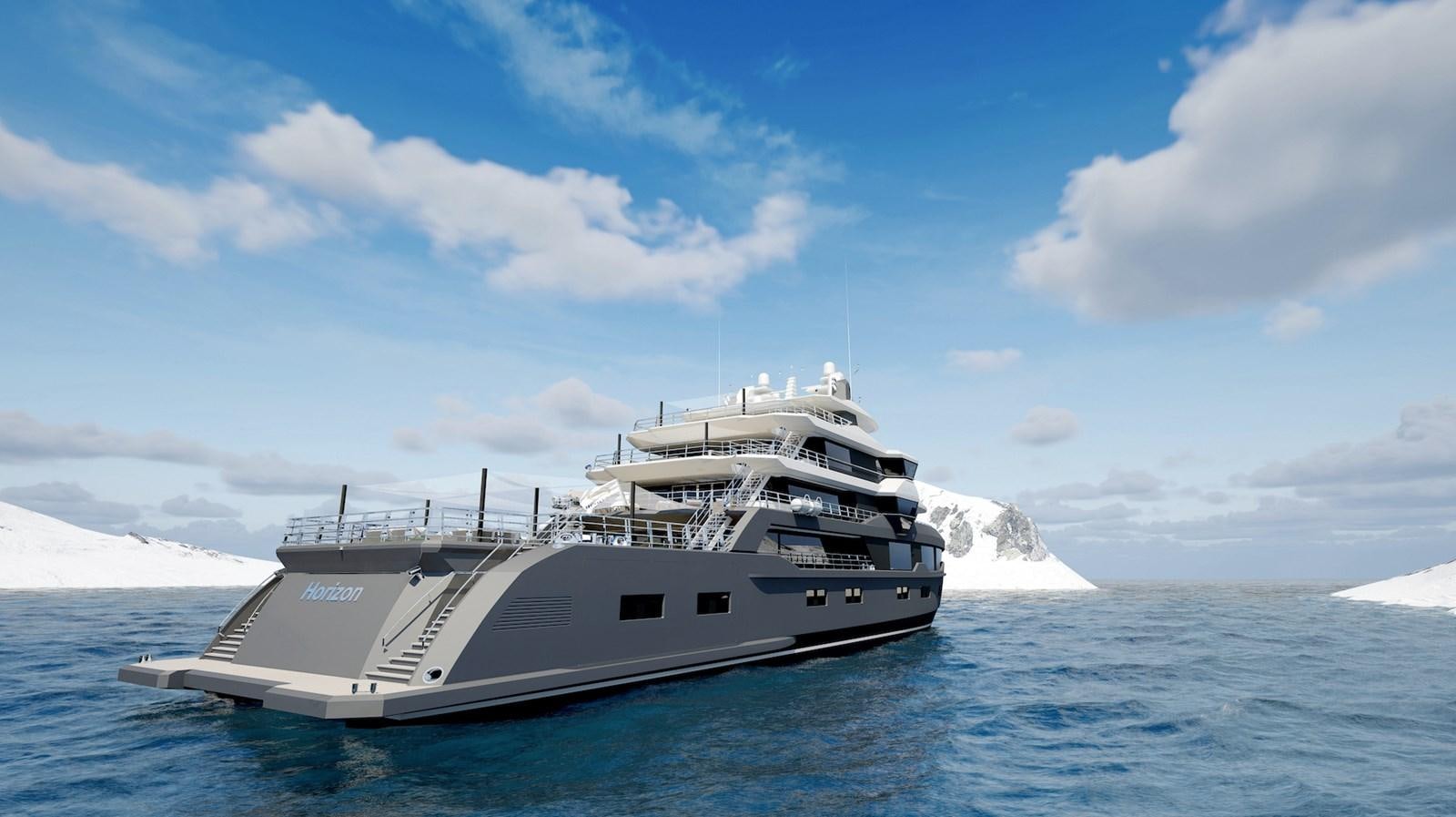 a boat in the water aboard HORIZON Yacht for Sale