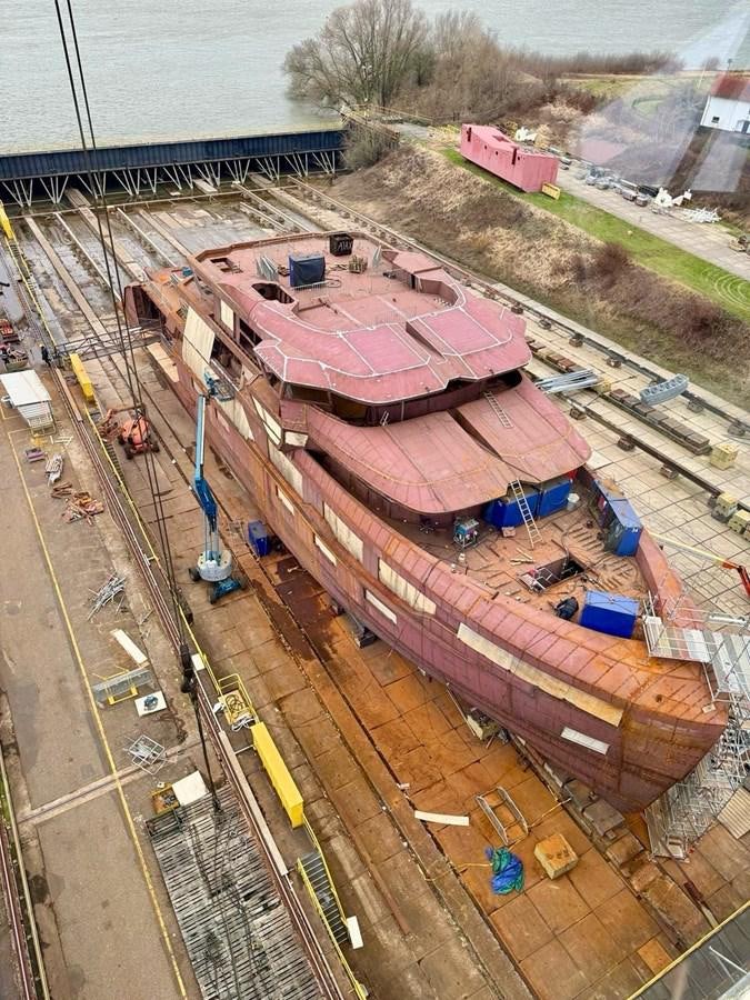 a high angle view of a building aboard HORIZON Yacht for Sale