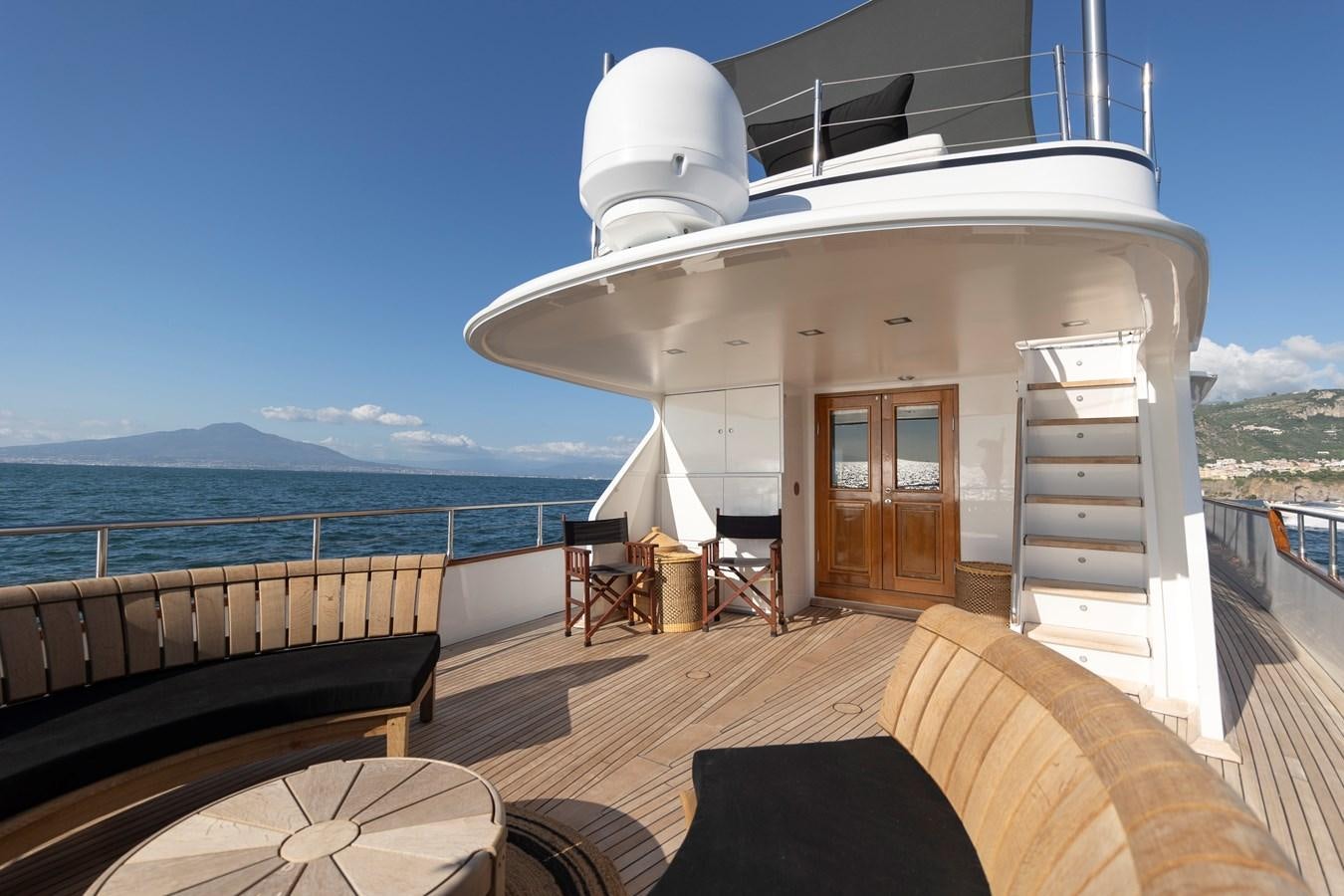 a deck with a large white dome and a white dome on top of it aboard SOUNION II Yacht for Sale