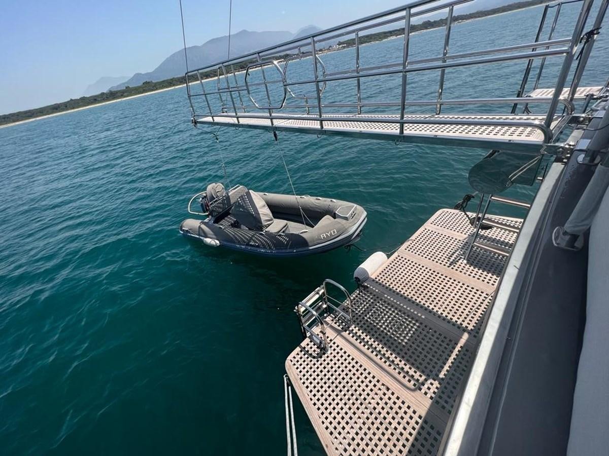 a boat in the water aboard AYO Yacht for Sale