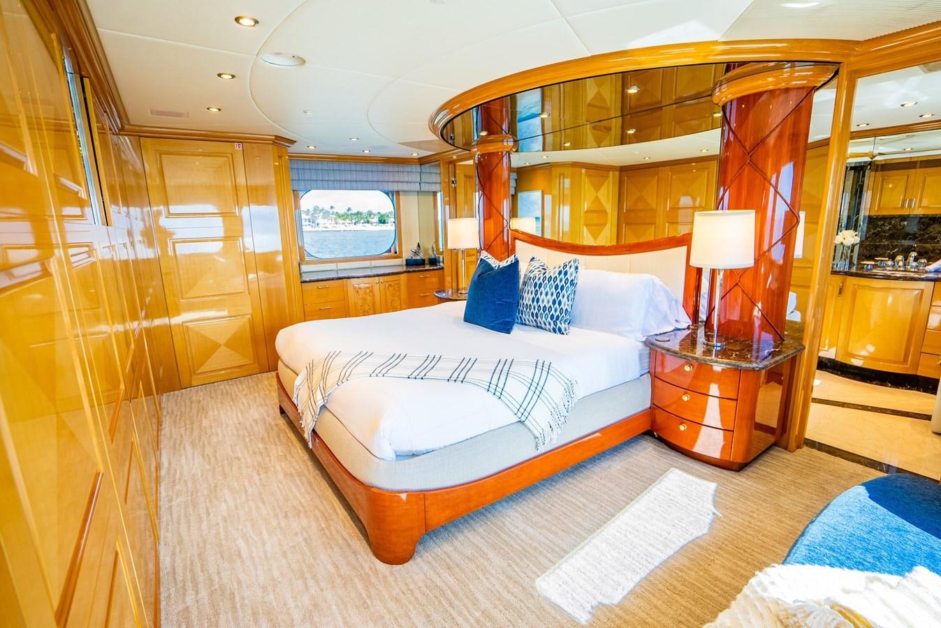 a bed in a room aboard SEAQUEST Yacht for Sale