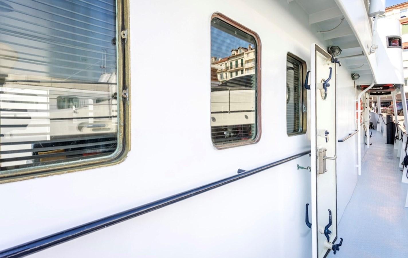 a train with a window aboard FAMILY Yacht for Sale