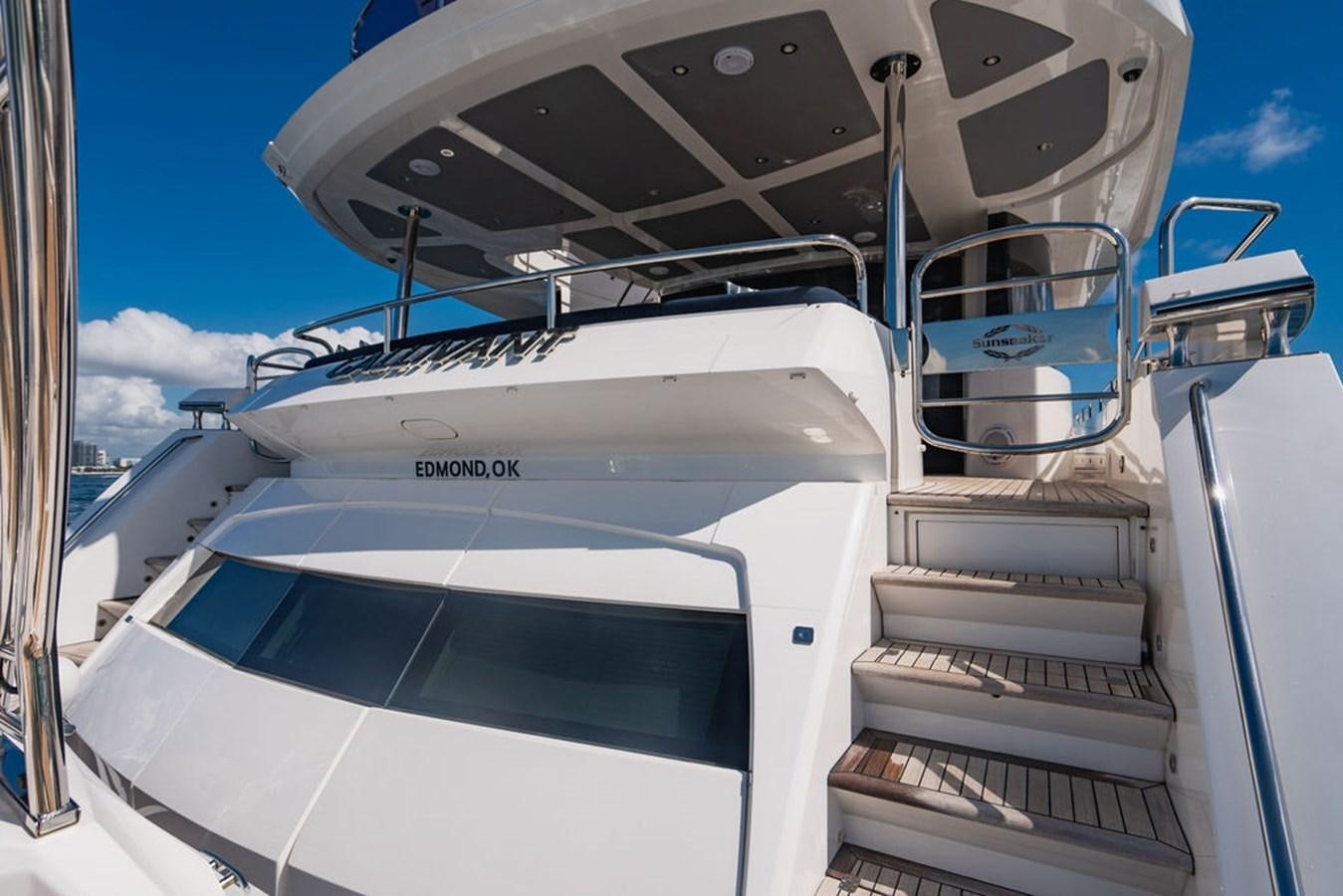 a boat with a ladder on the deck aboard GALLIVANT Yacht for Sale