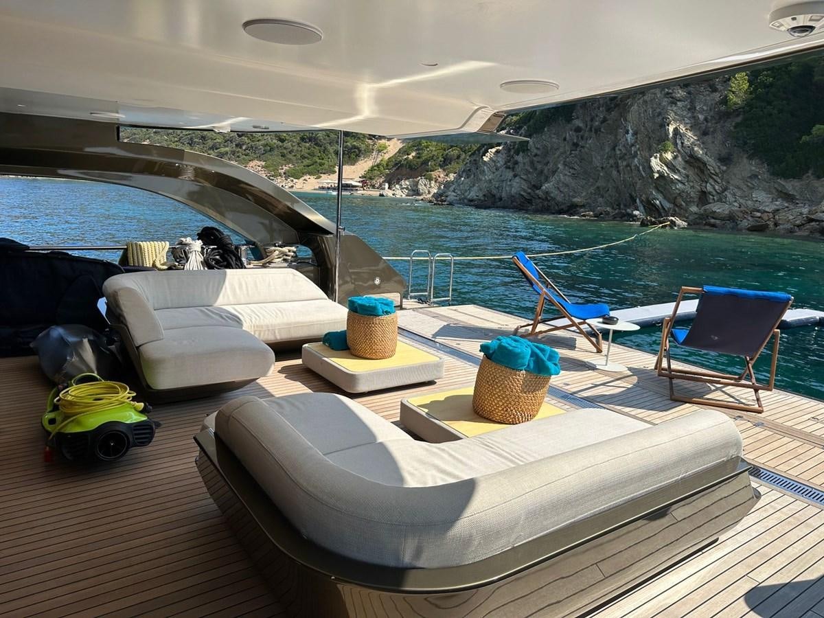 a boat on a deck aboard NG Yacht for Sale