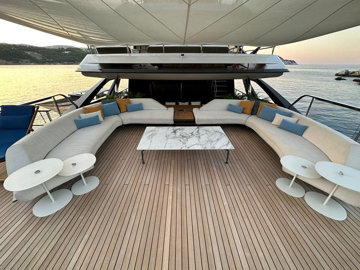 a boat on a deck aboard NG Yacht for Sale