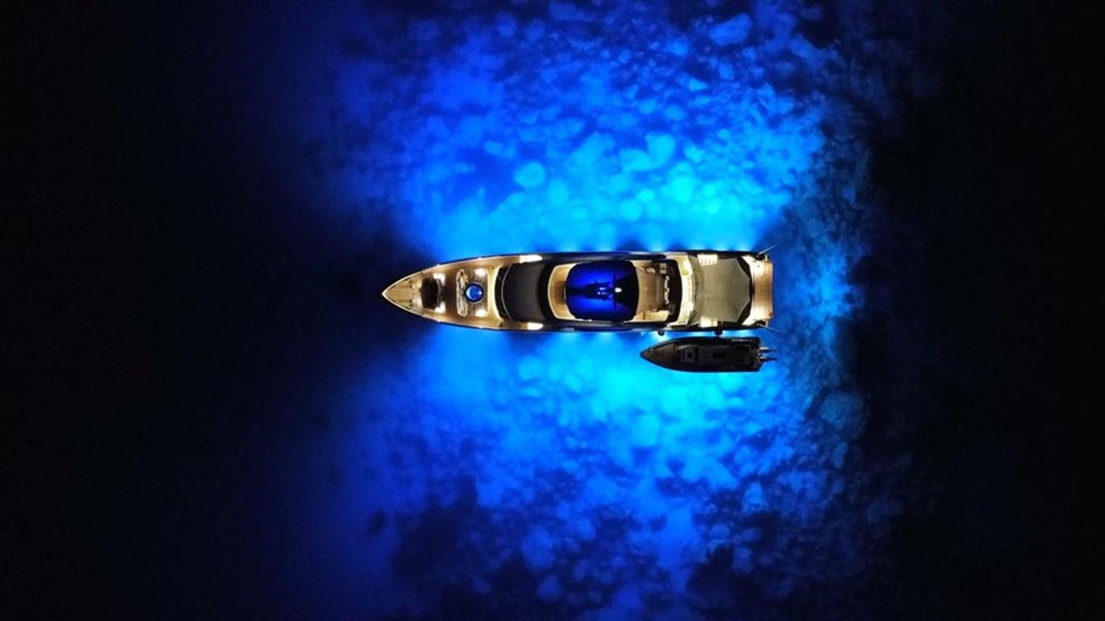 a silver ring with a blue center aboard NG Yacht for Sale