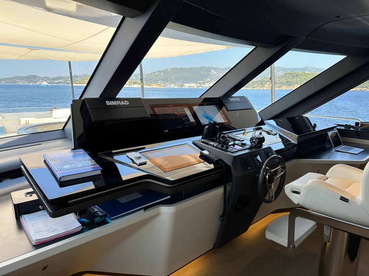 a cockpit of a plane aboard NG Yacht for Sale