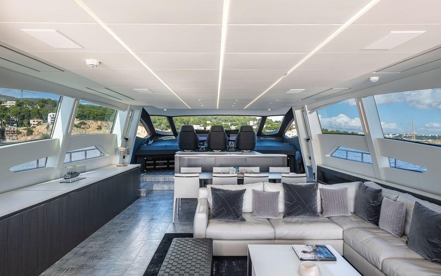 inside of a car aboard ALDEBARAN III Yacht for Sale
